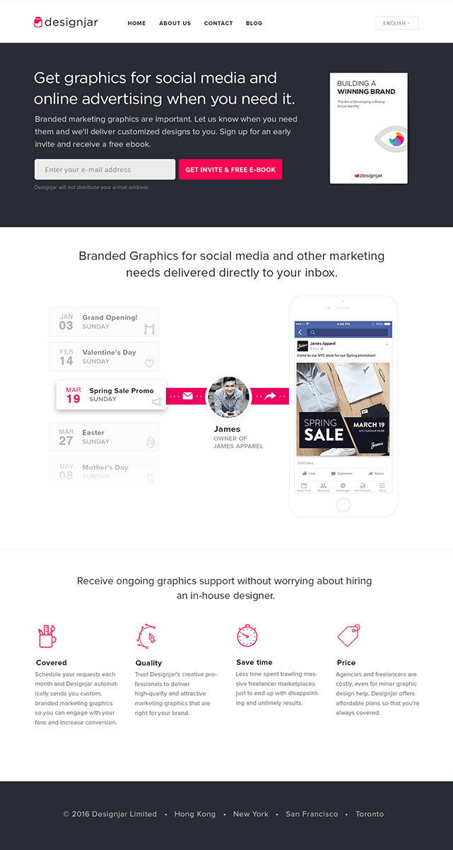 Brand and site design for Designjar