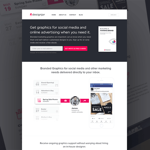 Brand and site design for Designjar