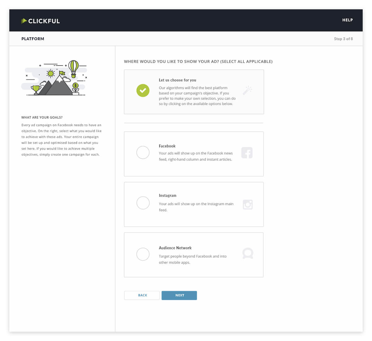 Clickful AI online ads management tool