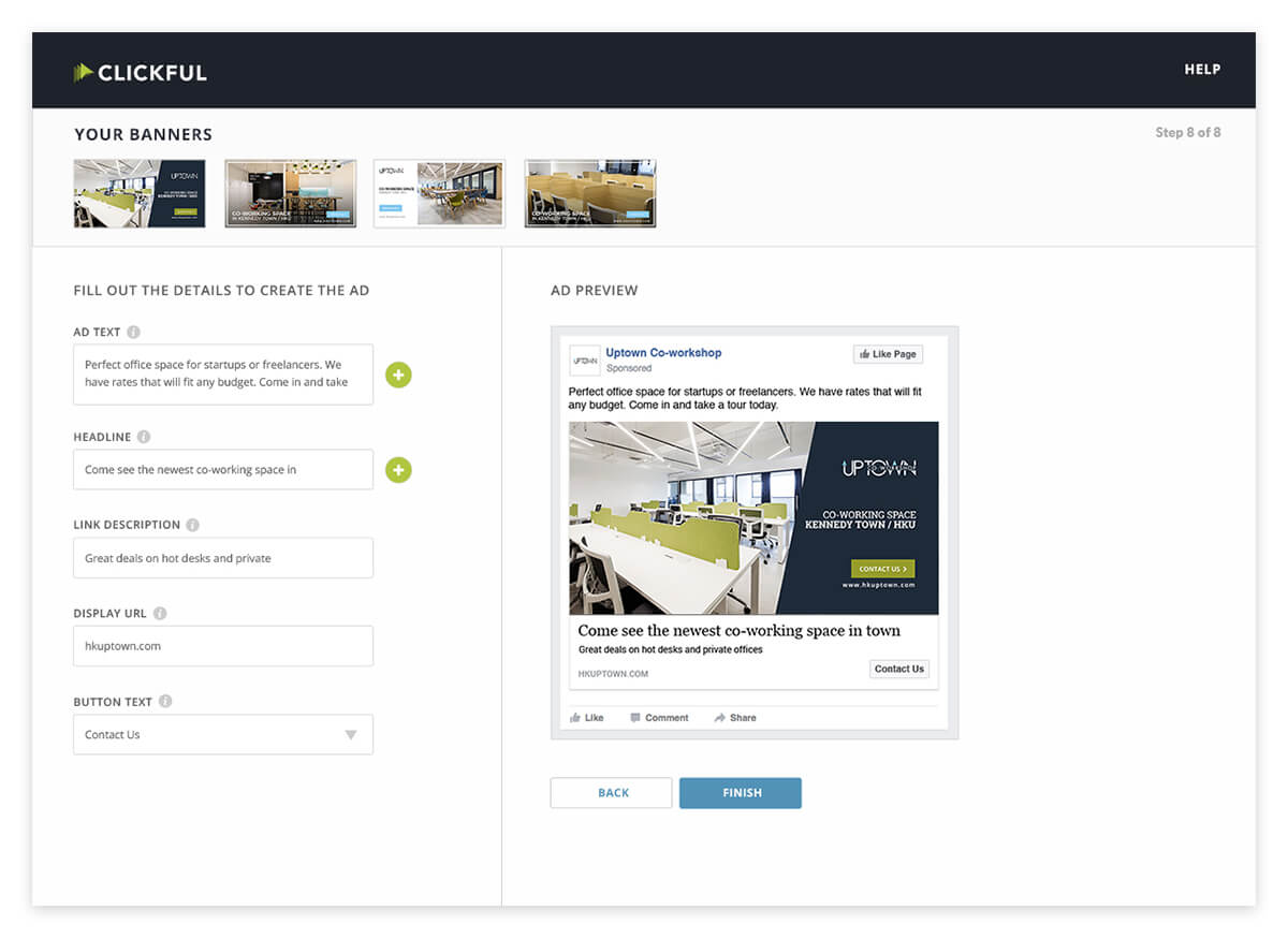 Clickful AI online ads management tool
