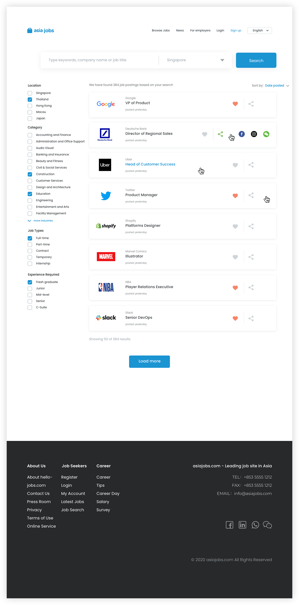 Design for an Online Jobs Portal