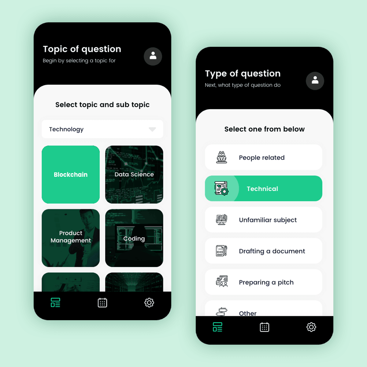 Professional Expert Network Mobile UI