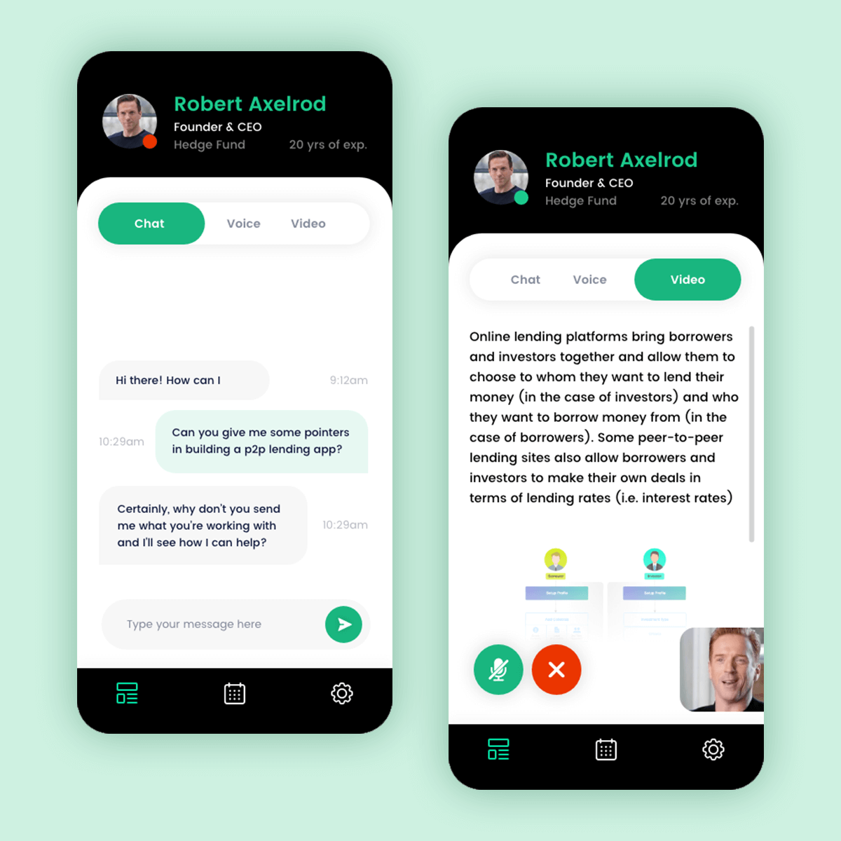 Professional Expert Network Mobile UI