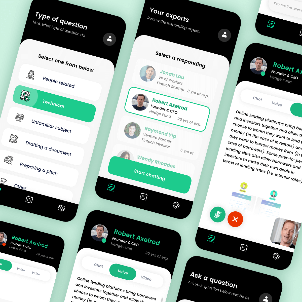 Professional Expert Network Mobile UI
