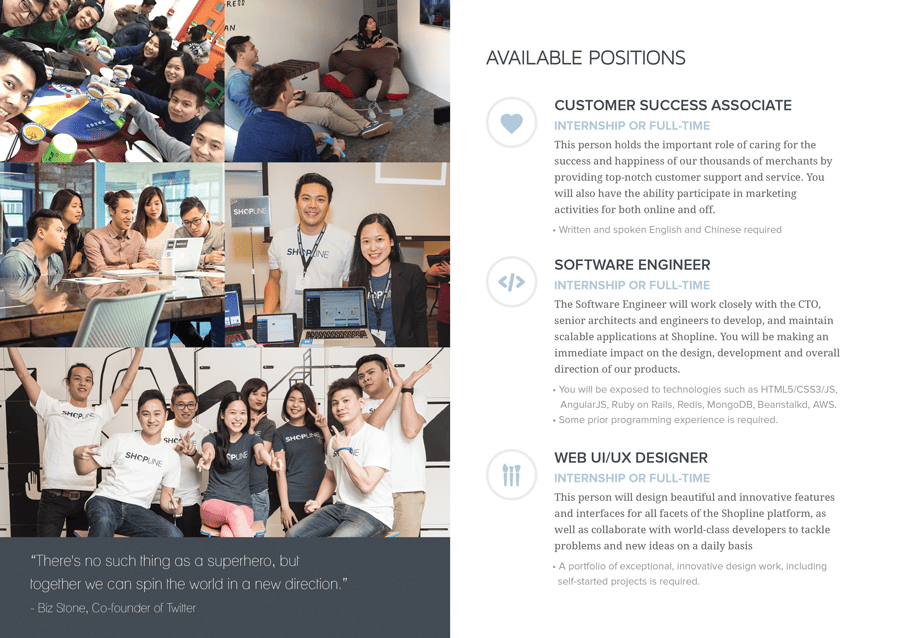 Recruitment for Shopline