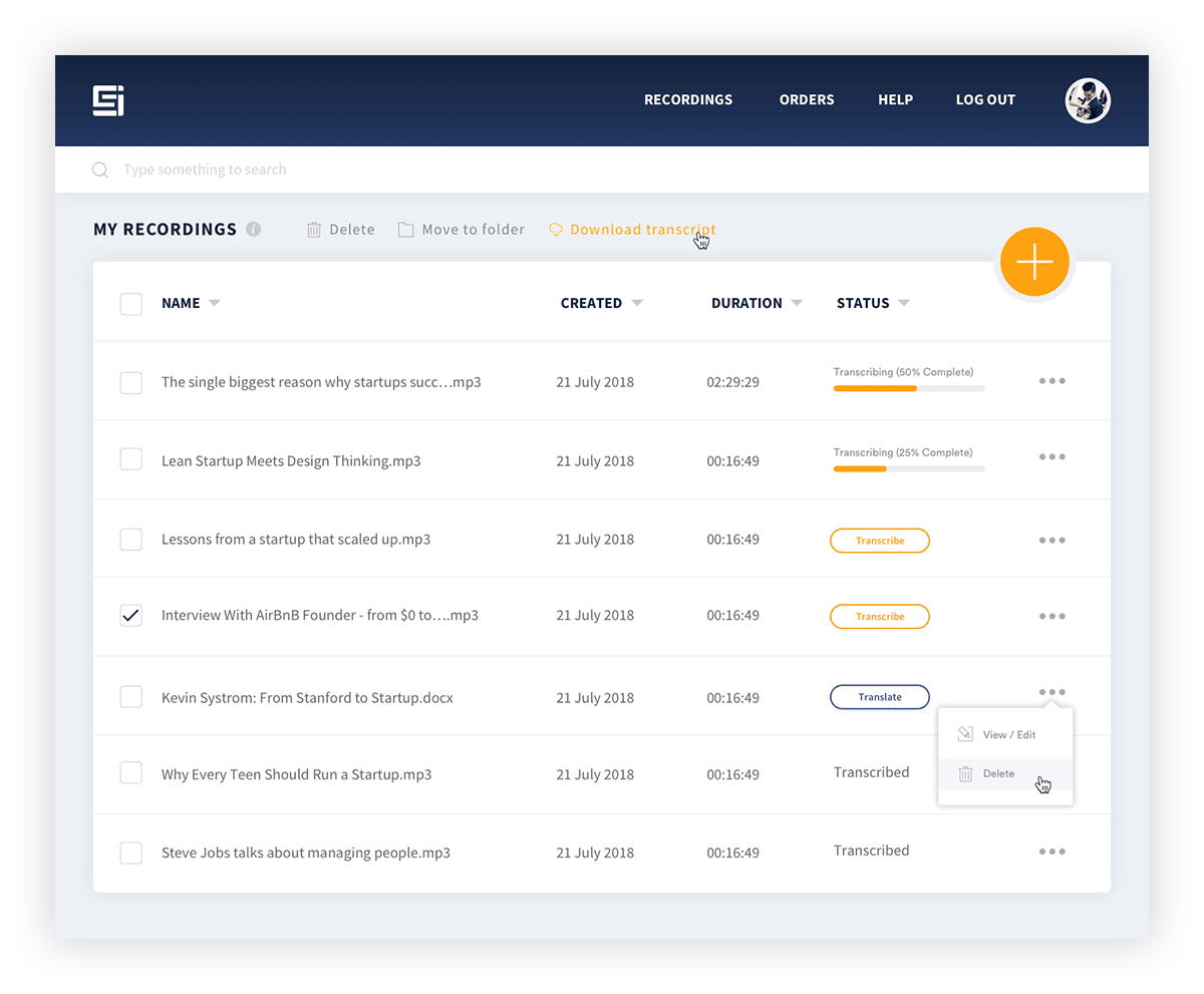 Scribe Intelligence Dashboard UI