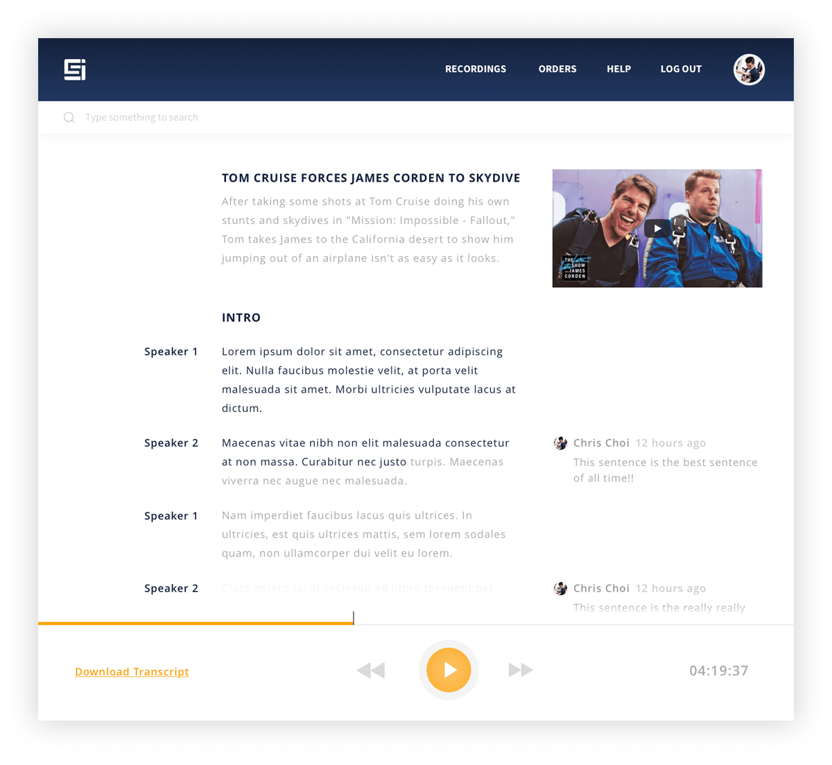 Scribe Intelligence Dashboard UI