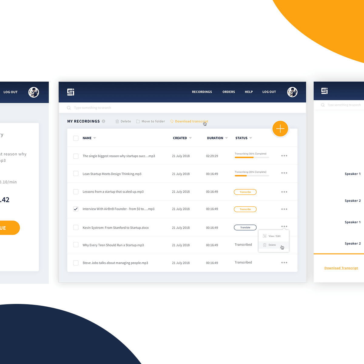Scribe Intelligence Dashboard UI