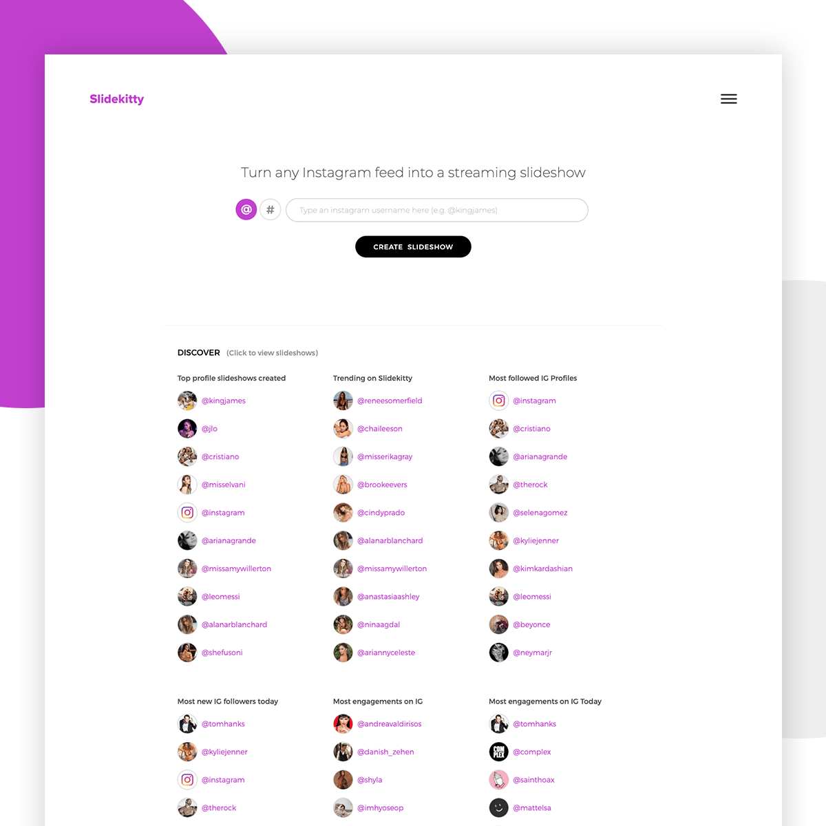 UI/UX for new Instagram Product – Slidekitty