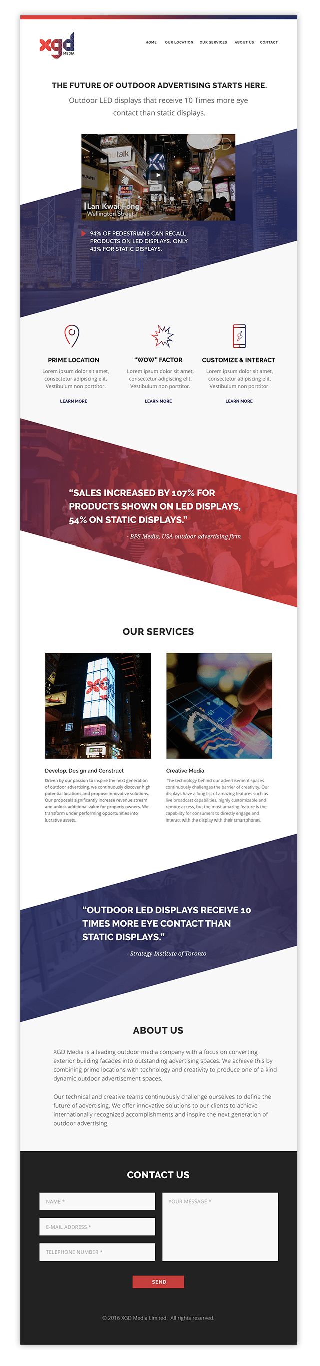 Website design for XGD Media