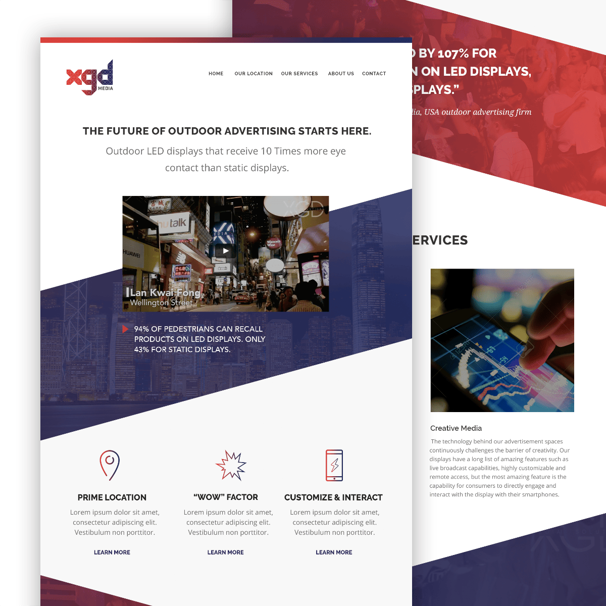 Website design for XGD Media